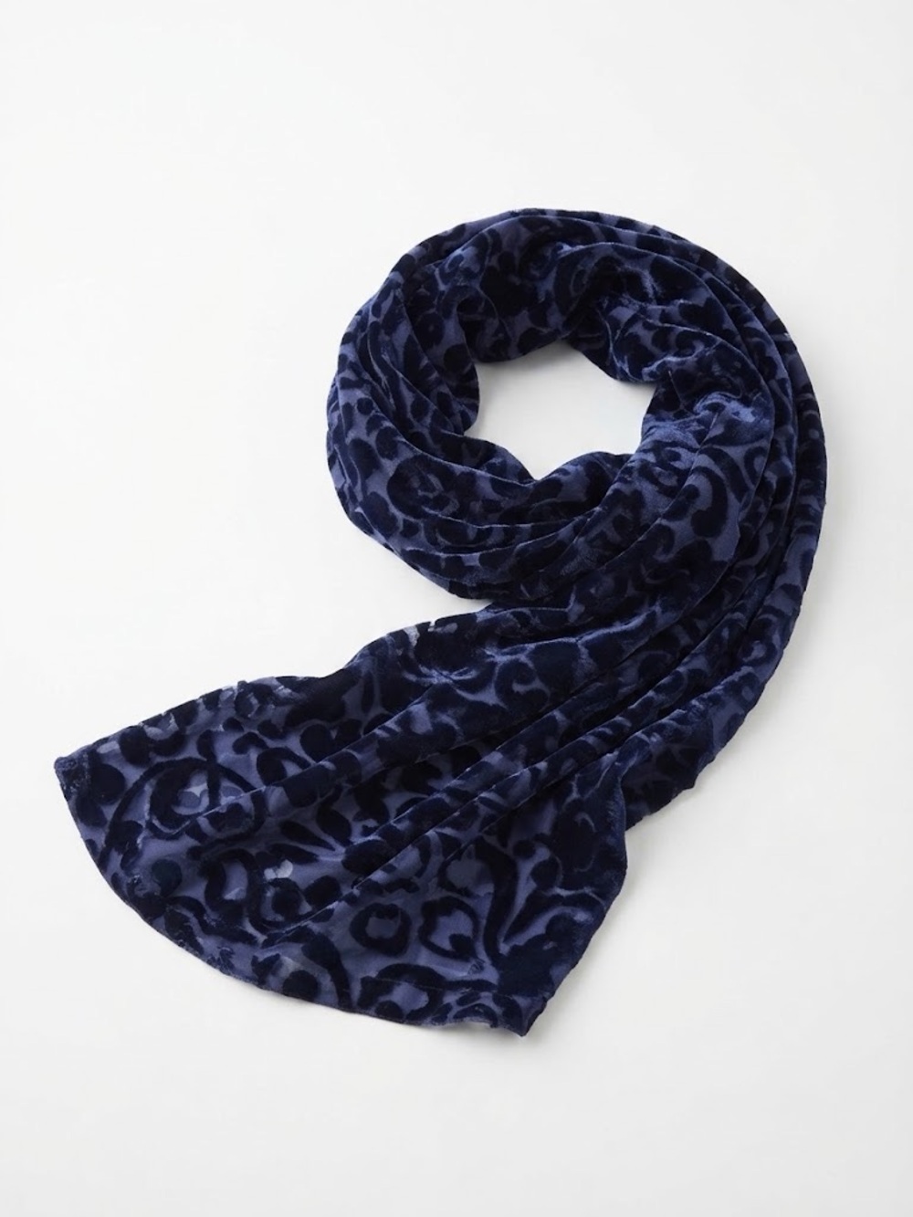 DANIER SILK BLEND CHIFFON VELOUR SCARF